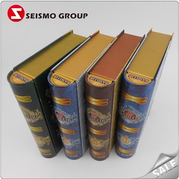 custom tin boxes Wholesale Manufacturer Book Shaped Custom Printed Tin Box For Biscuit Packaging