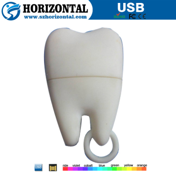 Alibaba wholesale novelty design silicone tooth shape usb, 8GB tooth usb flash drive