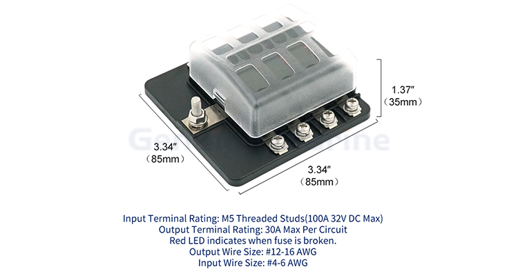 Genuine marine gauge amp automotive r3 din boat fuse holder railed up certified ceramic rv fuse holder