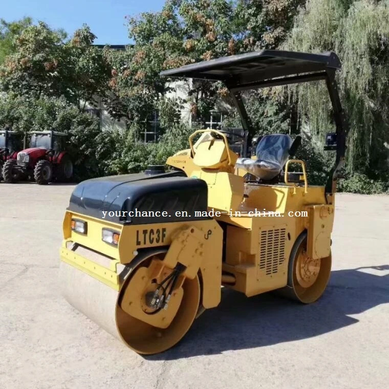 India Hot Sale Paving Machinery Ltc3f 3 Tons Double Drums Mechanical Drive Hydraulic Vibration Mini Road Roller