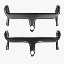 Carbon Bike Handlebar with Internal Routing - Matte/Gloss Black Integrated Handlebar and Stem