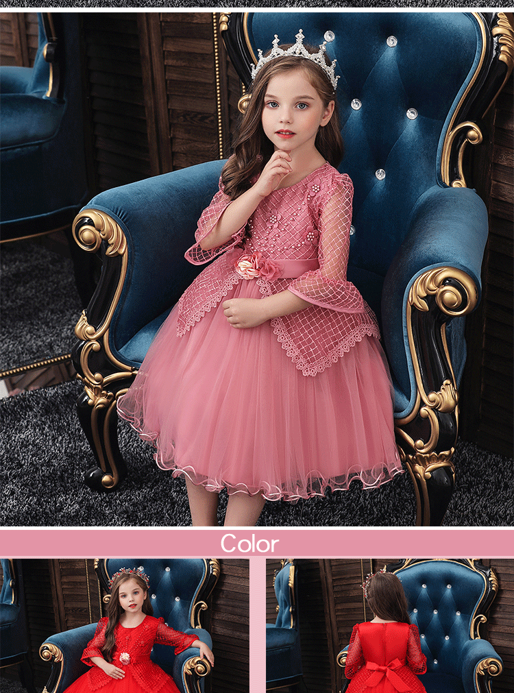 Children's Clothing Spring And Summer Models Flower Girls Dress Children's Lace Princess Dress Mesh Dress