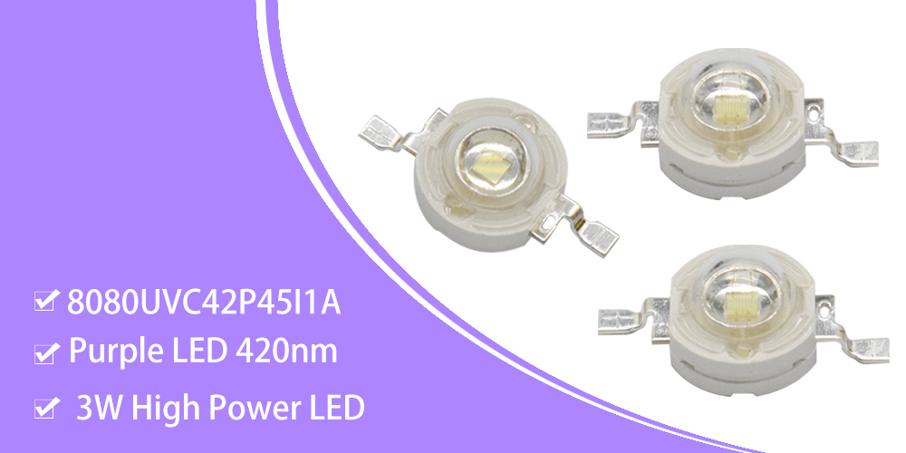 8080UVC42P45I1A 3W 420nm High Power LED UV LED