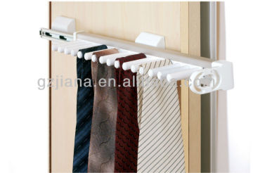 Jayna Side Pull Out Plastics Closet Tie Rack