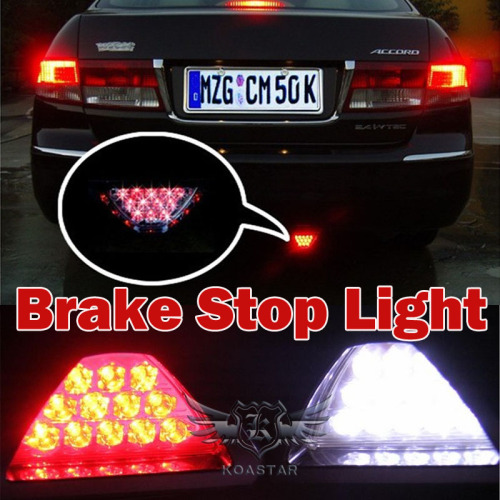 Universal Brake Stop Light 12V Triangle Car Tail Light Rear Lamp