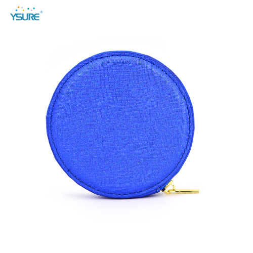 Classic Women Zipper Wallet Round Leather Coin Purse