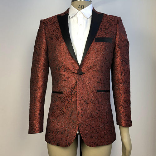 Mężczyźni odpowiadają Busines Business Dark Red Party Blazer