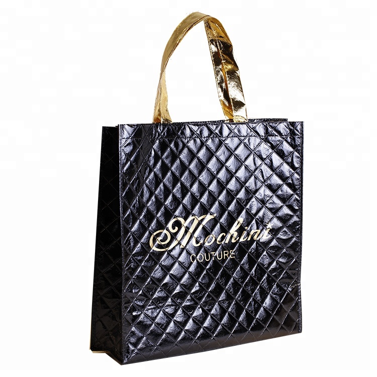 Customized Professional Metallic Polyester Non Woven Shopping Bag