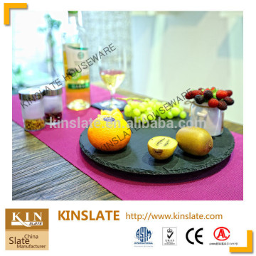 KINSLATE HOUSEWARE slate plate slate round shaped turnable plate