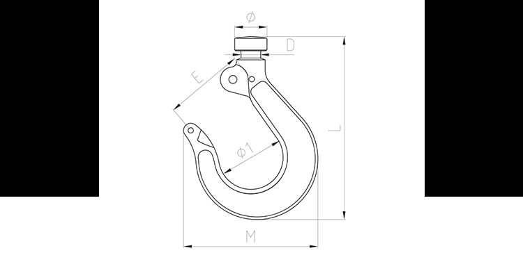 block hook c type hook alloy steel eye hoist hook