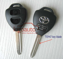 Toy 47 key blade 2 button remote key shell for toyota remote key shell