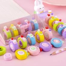 Cute Kawaii Girls Swiss Roll Cake Shaped Eraser