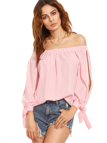 Pink Sweet Bowknot Girls Top