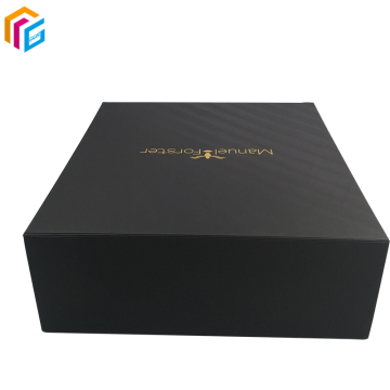 Magnetic Lid Gift Shoe Clothing Boxes - Black Matte Laminated Folding Packaging
