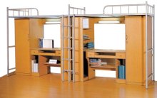 New design dormitory furniture metal student bunk bed with desk