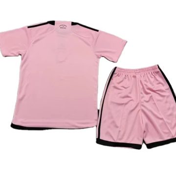 Kids Miami Home Soccer Jersey Set with Messi #10 and Suarez #9 - Pink
