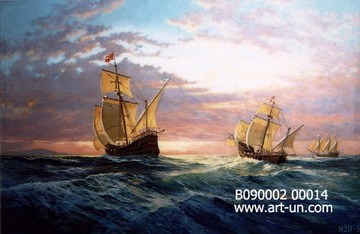 boat and sea painting