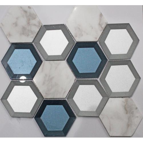 73 x 73 goldene Cover Hexagon Mosaik Fliesen