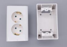 2-Outlet EU German Waterproof Wall Receptacle