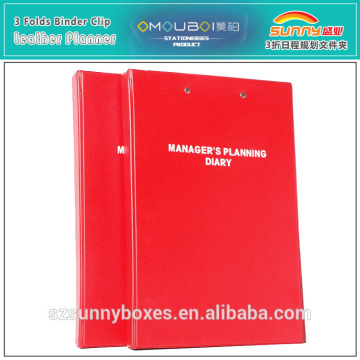 B4 Tri-fold Clear Pocket Stainless Steel Binder Clip Executive Presentation Folder