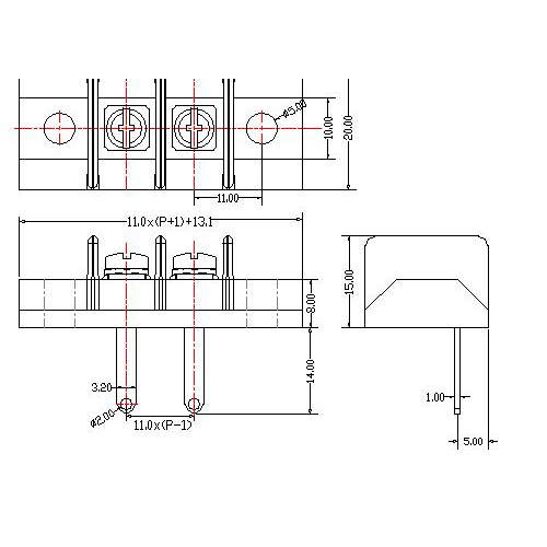 AT867-11.0XXX-C Barrier Terminal Block Pitch11.0mm 