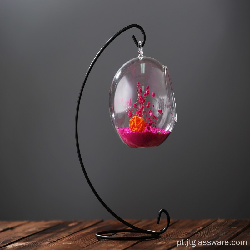 Vaso de vidro transparente para pendurar terrário de vidro