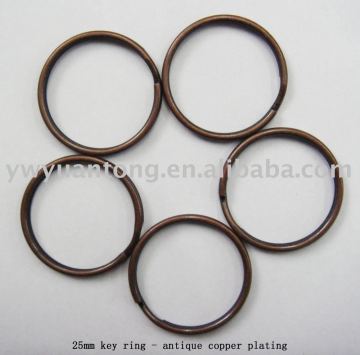 25mm red copper round shape key ring