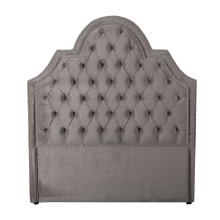 Solid Wood Modern Classical Suede Leather Hotel Platform Bed Headboard