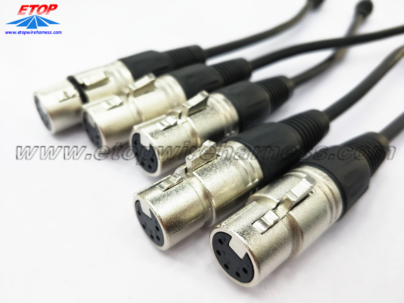 Conector de micrófono para fío feminino XLR 5pin