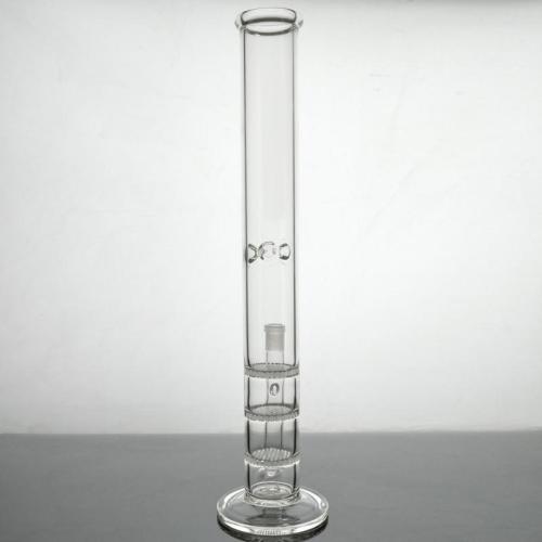 Bongs en verre de type droit avec trois percolateurs en nid d&#39;abeille