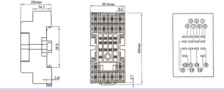 SAIP/SAIPWELL New Product 5 Pin Relay Socket General Auto My4 Relay Socket