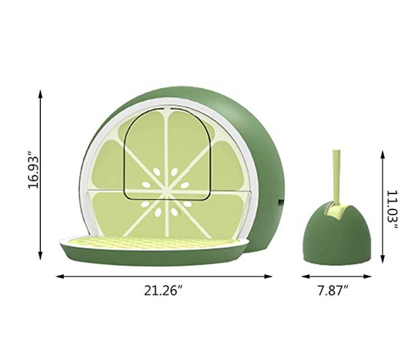 Green Lemon Covered Cat Litter Box with Lid