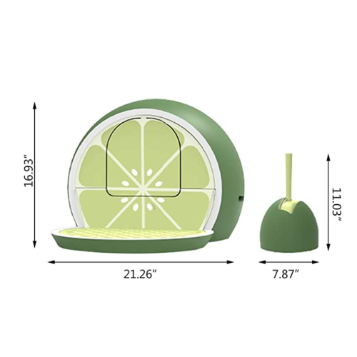 Caja de arena cubierta de gato verde limón verde con tapa