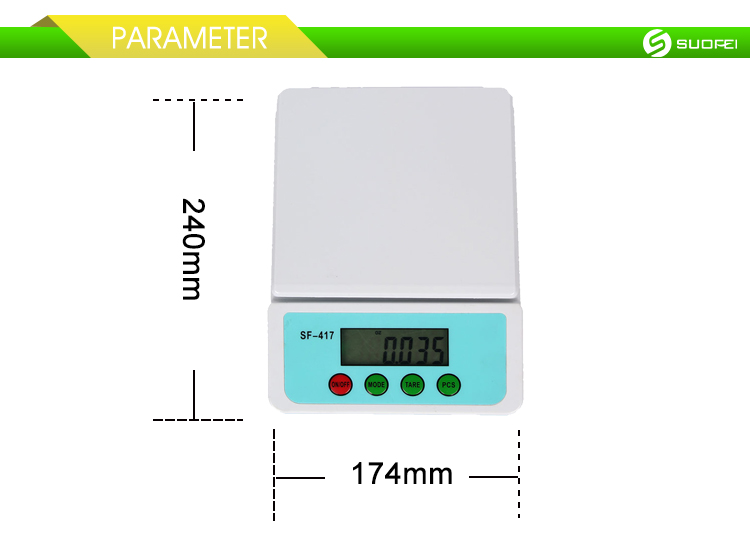 SF-417 Kinetic Energy Digital Stainless Steel Kitchen Scale 