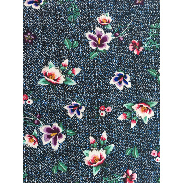 Texture Flower Rayon Challis 30S Printing Woven Fabric