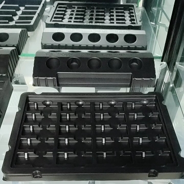 black vacuum thermoforming packaging electronics tray