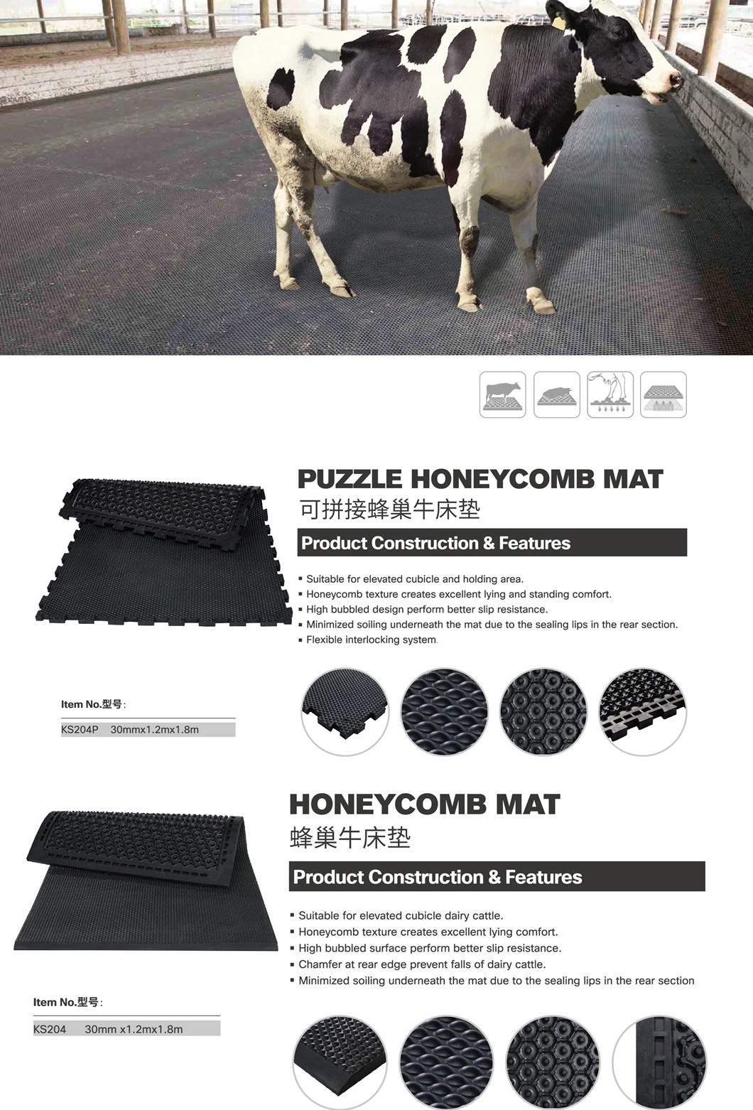 Livestock Rubber Cow Horse Floor Bed Stall Mats Horse Floor Mats