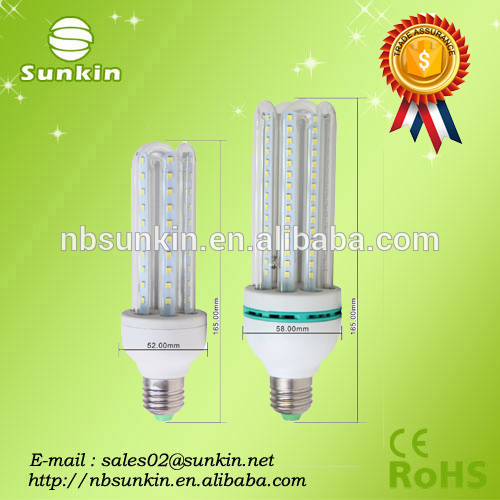 High brightness recmmend for household various cover color E27 socket U-shape LED Corn bulb led bulb