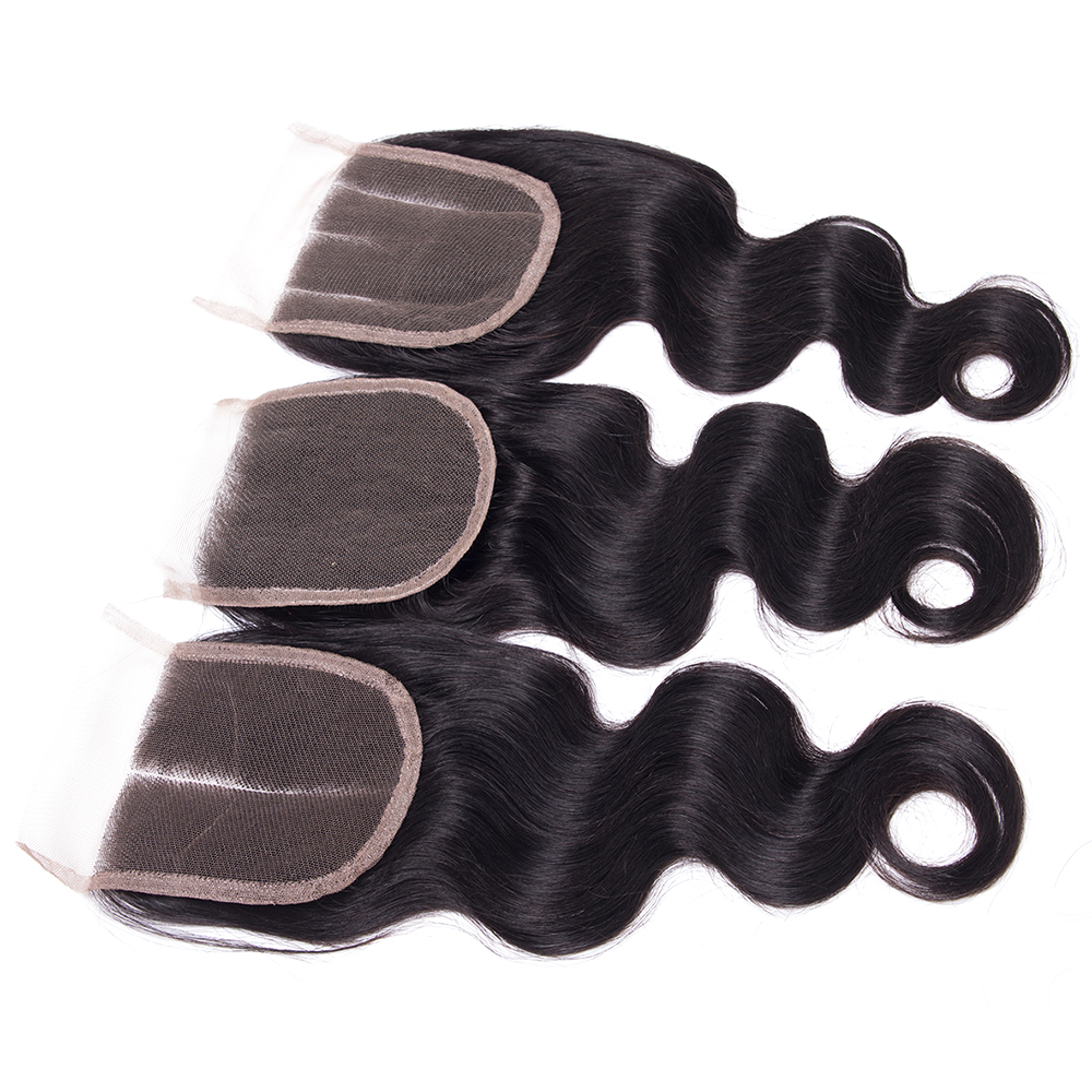 wholesale raw hair vendors, the best selling body wave middle/free/three part 4*4 lace closure