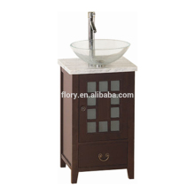 Glass basin + solid wood cabinet good price bathroom vanities