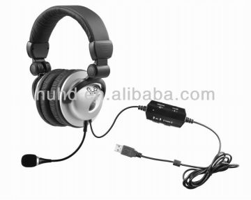 Long cable super bass computer headset with vibrator for computer game