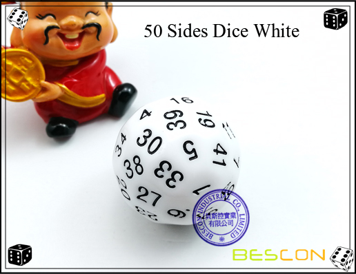 50 lados dados blanco 50 Sides Dice White