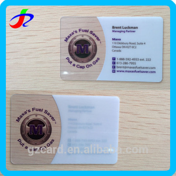 transparent clear plastic PVC business card printing