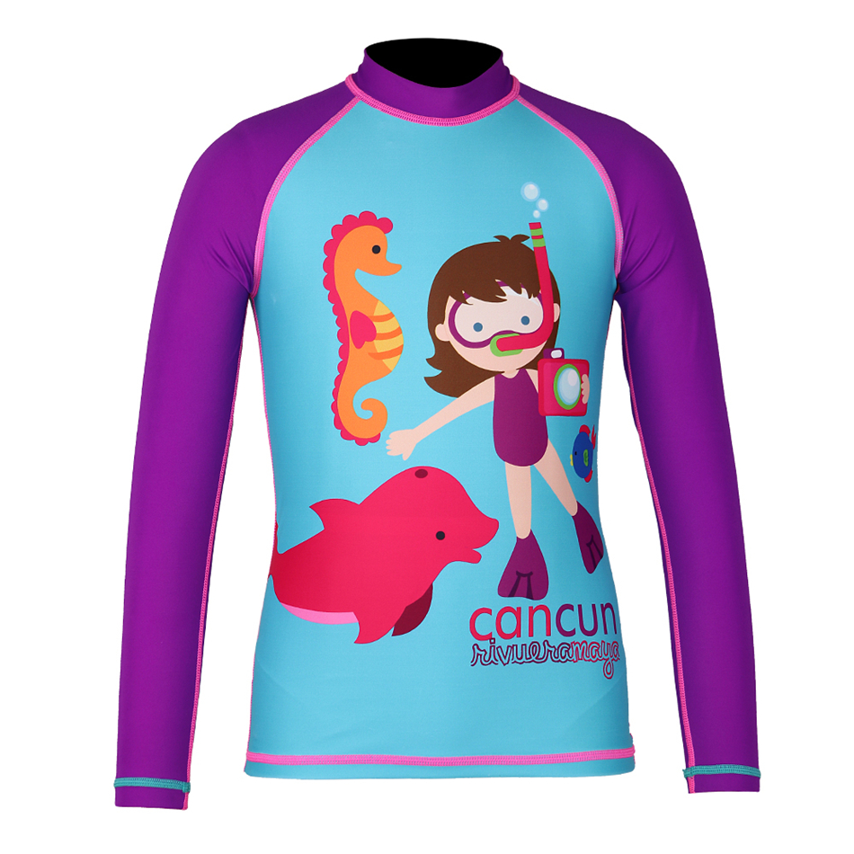 Seackin Girl Long Arm Rash Guard Shorts πουκάμισο