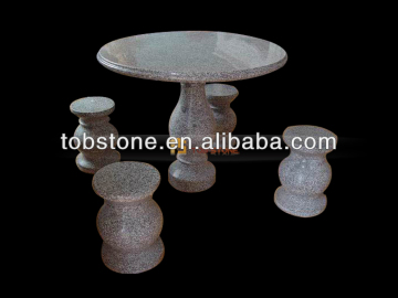 outdoor stone table and bench