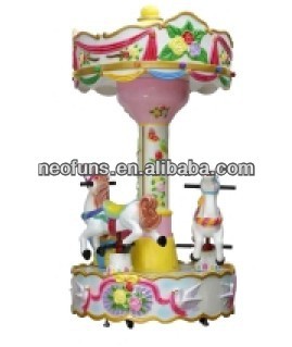 mini three seats carousel ride children's animal carousel