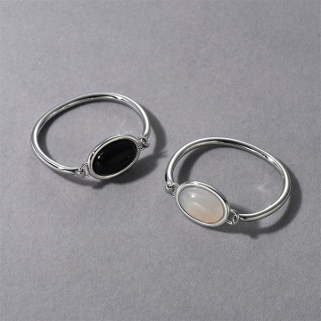 Fashion Simple Versatile Black And White Agate Accessories