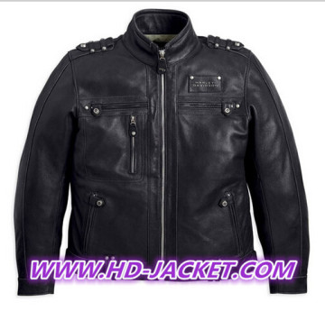 Harley-Davidson® Mens Valor Font Black Leather Jacket