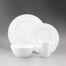 Wholesale Luxury Restaurant Porcelain Embossed Dinnerware
