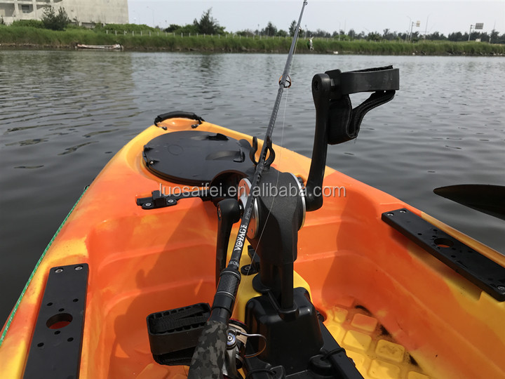 Kayak with pedals sit on kayak fishing